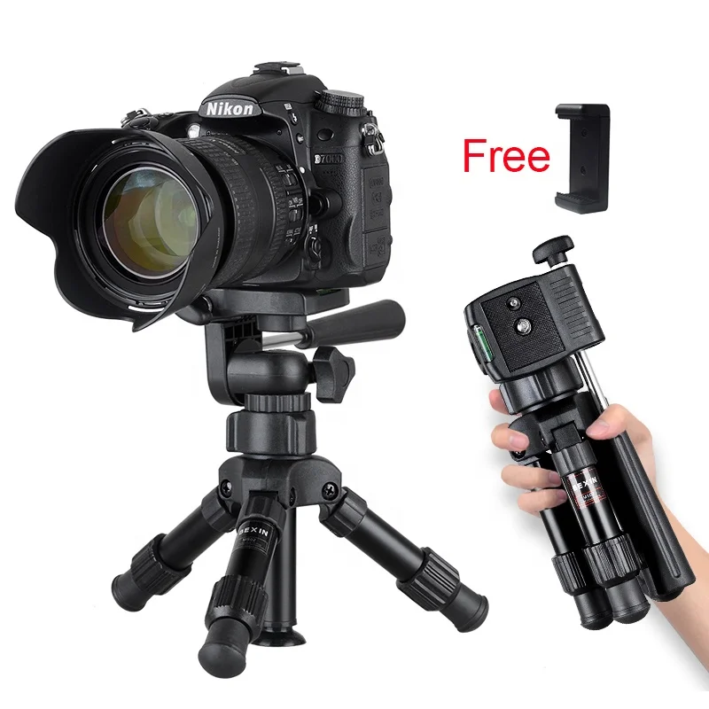 

Pocket portable tabletop photographic mini flexible camera holder tripod support stand mount for camera cell phone Smart phone, Black