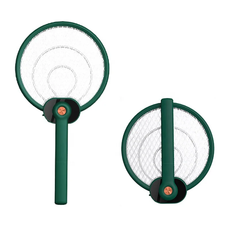 

Safe to Touch Indoor Outdoor Rechargeable 2 in 1 Foldable Electric Mosquito Swatter with 3 Layer Safety Mesh, Deep blue, deep green