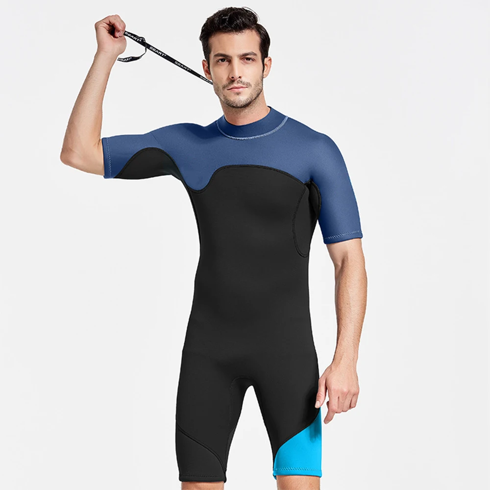 

Nwebility Men's 2mm one-piece wetsuit warm and cold-proof long-sleeved snorkeling sunscreen surfing winter swimming suit