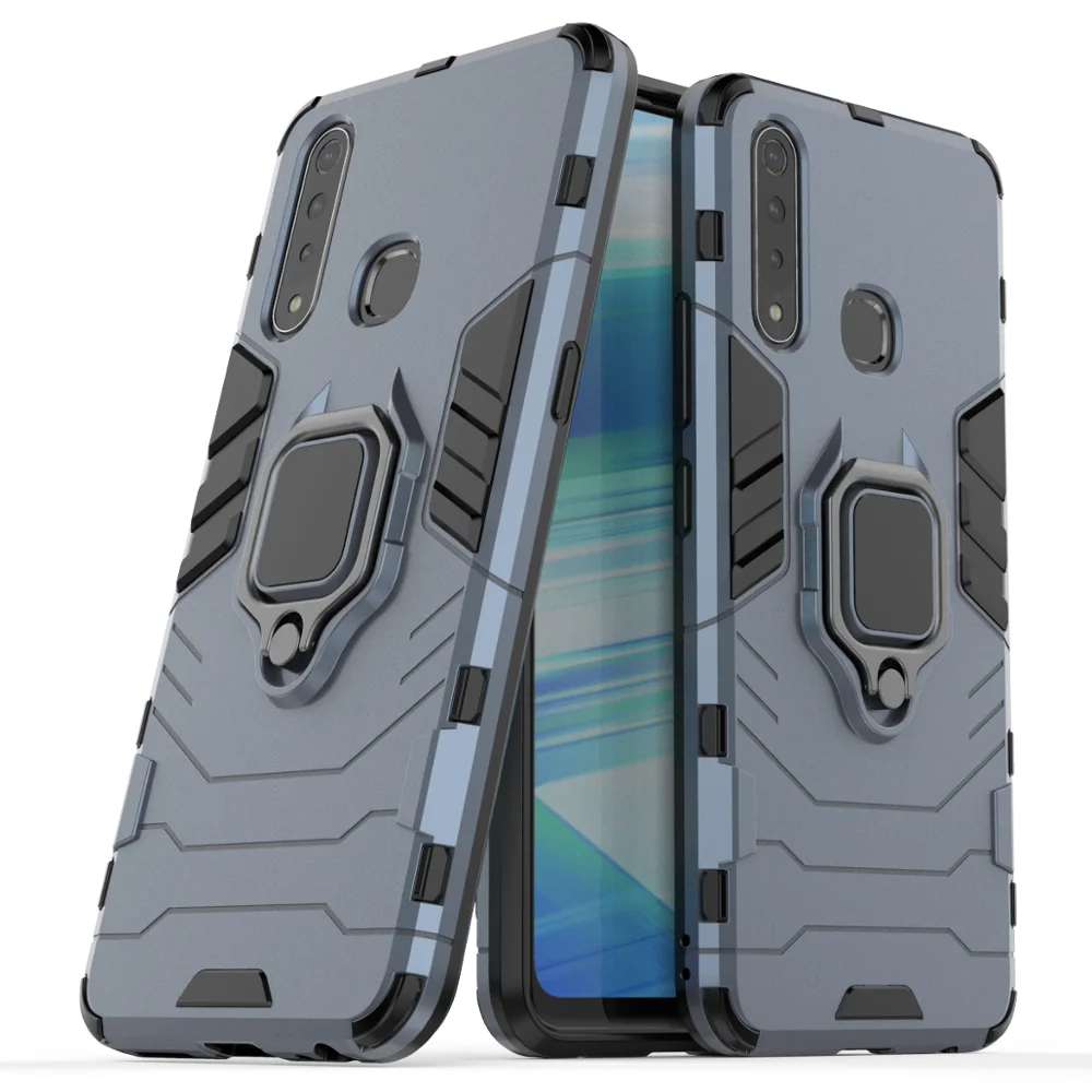 

2019 New style tpu pc hybrid 2 in 1 portable metal finger ring car bracket phone case for vivo z1 pro case
