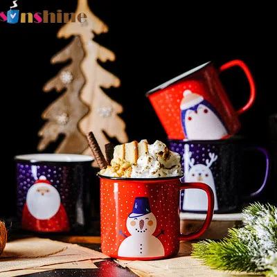 

400ml custom christmas design ceramic christmas mug for gift, As picture