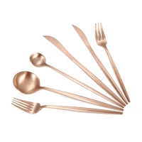 

Factory wholesale restaurant flatware,18/10 stainless steel rose gold matte cutlery set