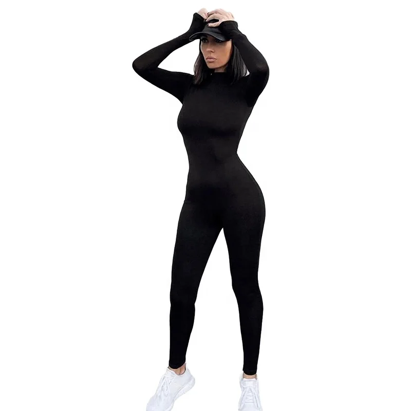 

2020 Custom Women Yoga Body suit One Piece Sports Suit Workout Gym Fitness Yoga Jumpsuit, Grey/black