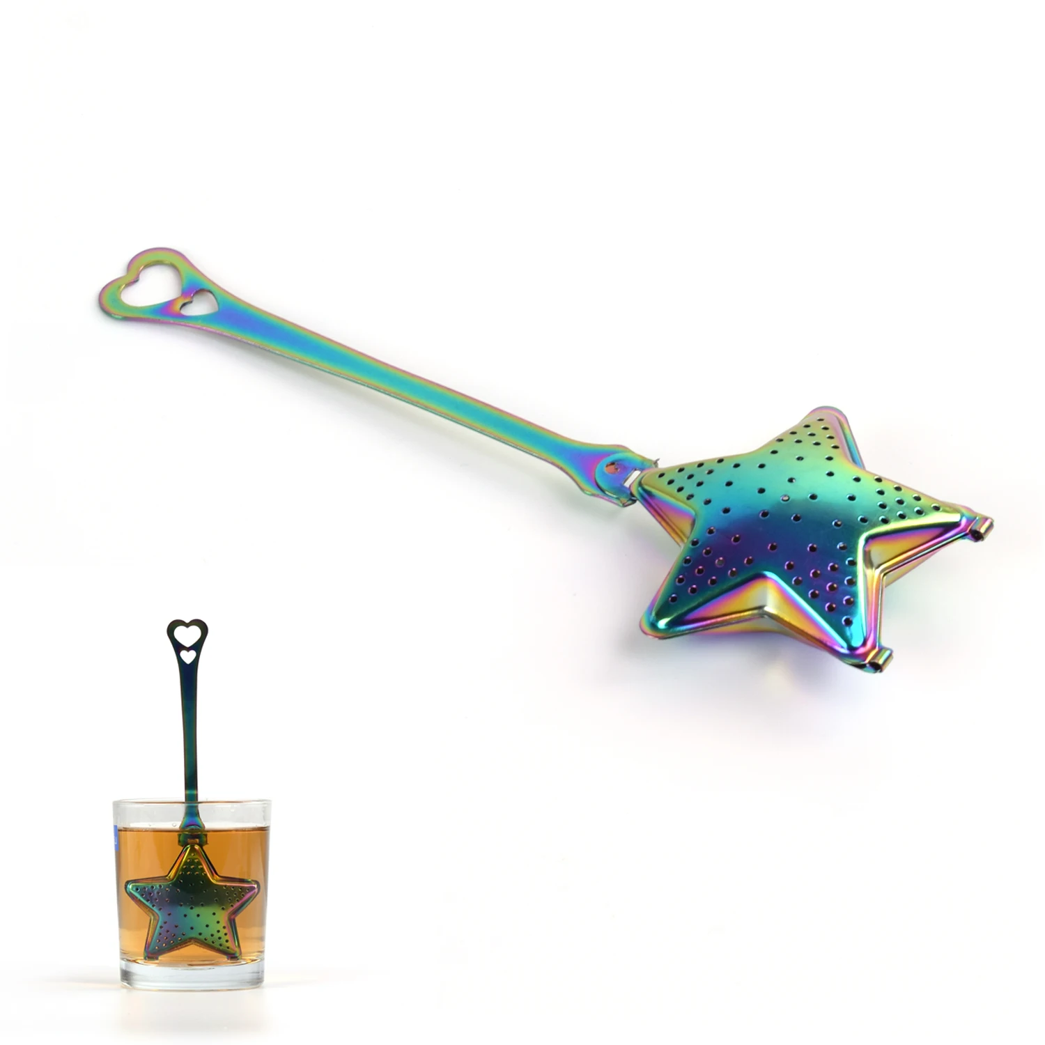 

Colourful Titanium Plated Star Shape Stainless Steel Tea Infuser