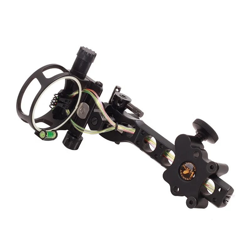 

Target Bow and Arrow Sight Csrbon Arrow Hunting Adjustable 5-Pin Compound Bow Archery Sights, Black