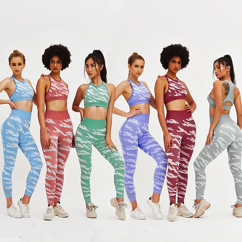 

6 Colors Rpet Wear Activewear Sets for Women Yoga Set Camo