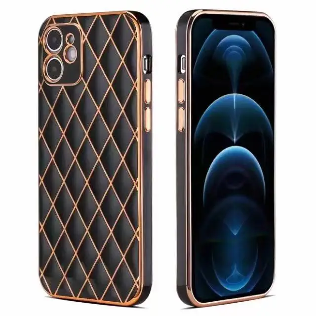 

Luxury diamond bling plating Phone Case For iPhone 12 Pro Max 12 11 Xs Max Soft TPU Back Cover Bumper Case