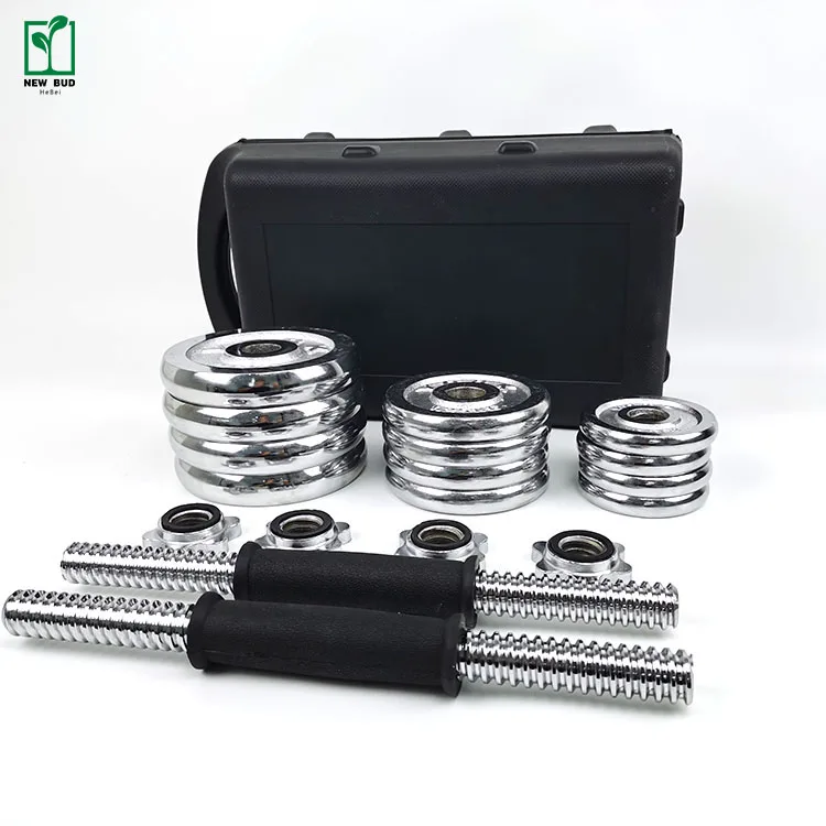 

Adjustable 50KG Plating China Top quality free weight 40kg chrome dumbbells sets for strength training Adjustable chrome set