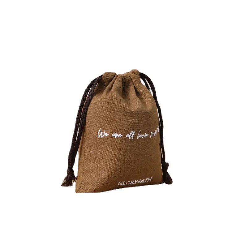 

Custom logo design women organic cheap jewelry small drawstring bag, Any color are available