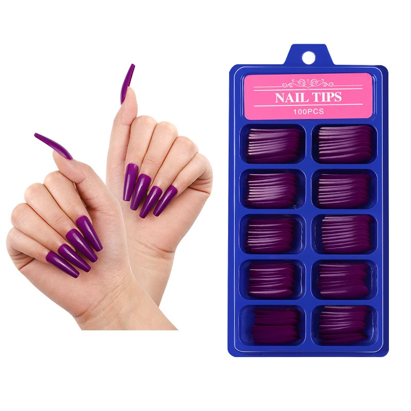 

Ballerina Movie Star Design Handmade Long Press On False Nails Tips, Clear