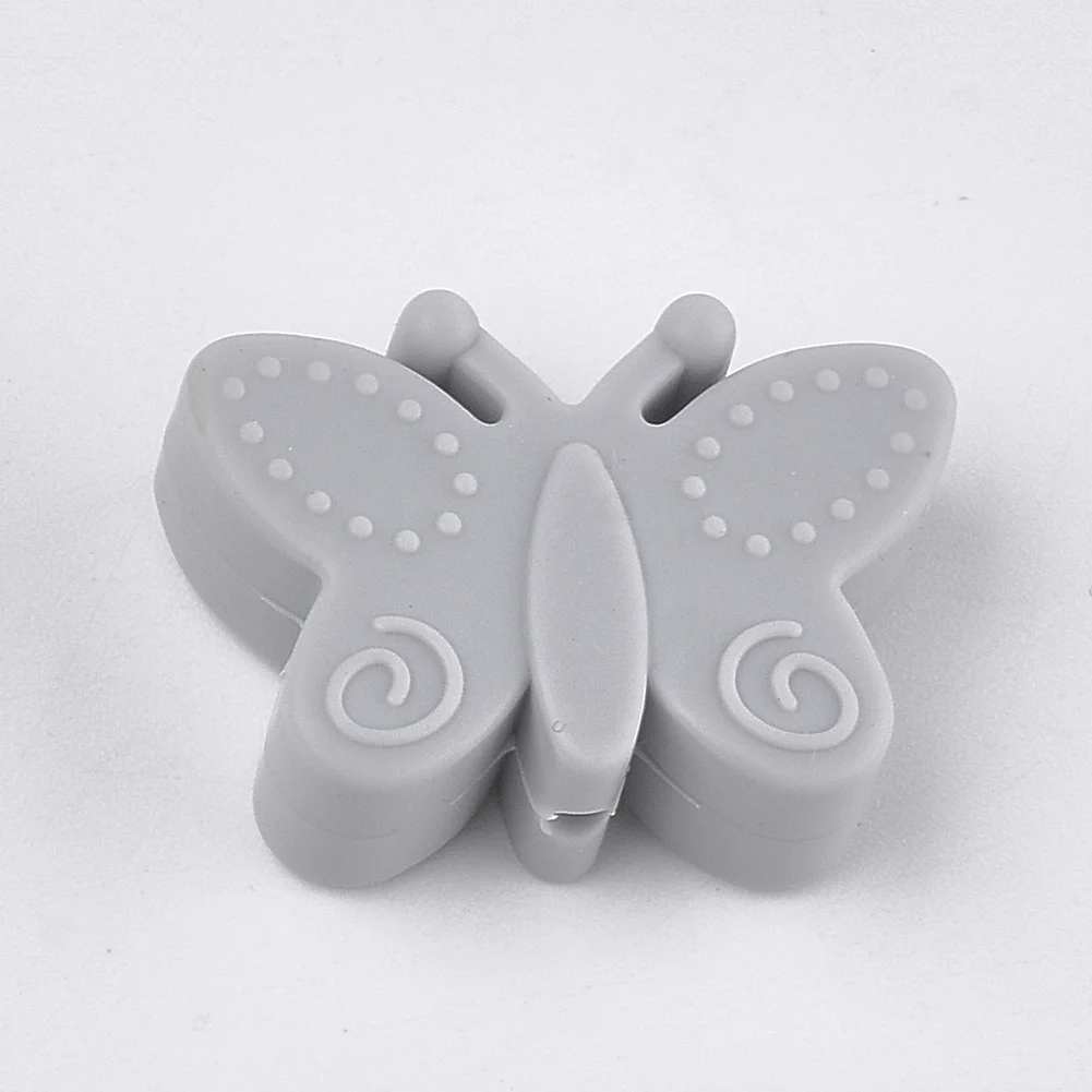 

PandaHall LightGrey Butterfly Environmental Silicone Beads For Teethers