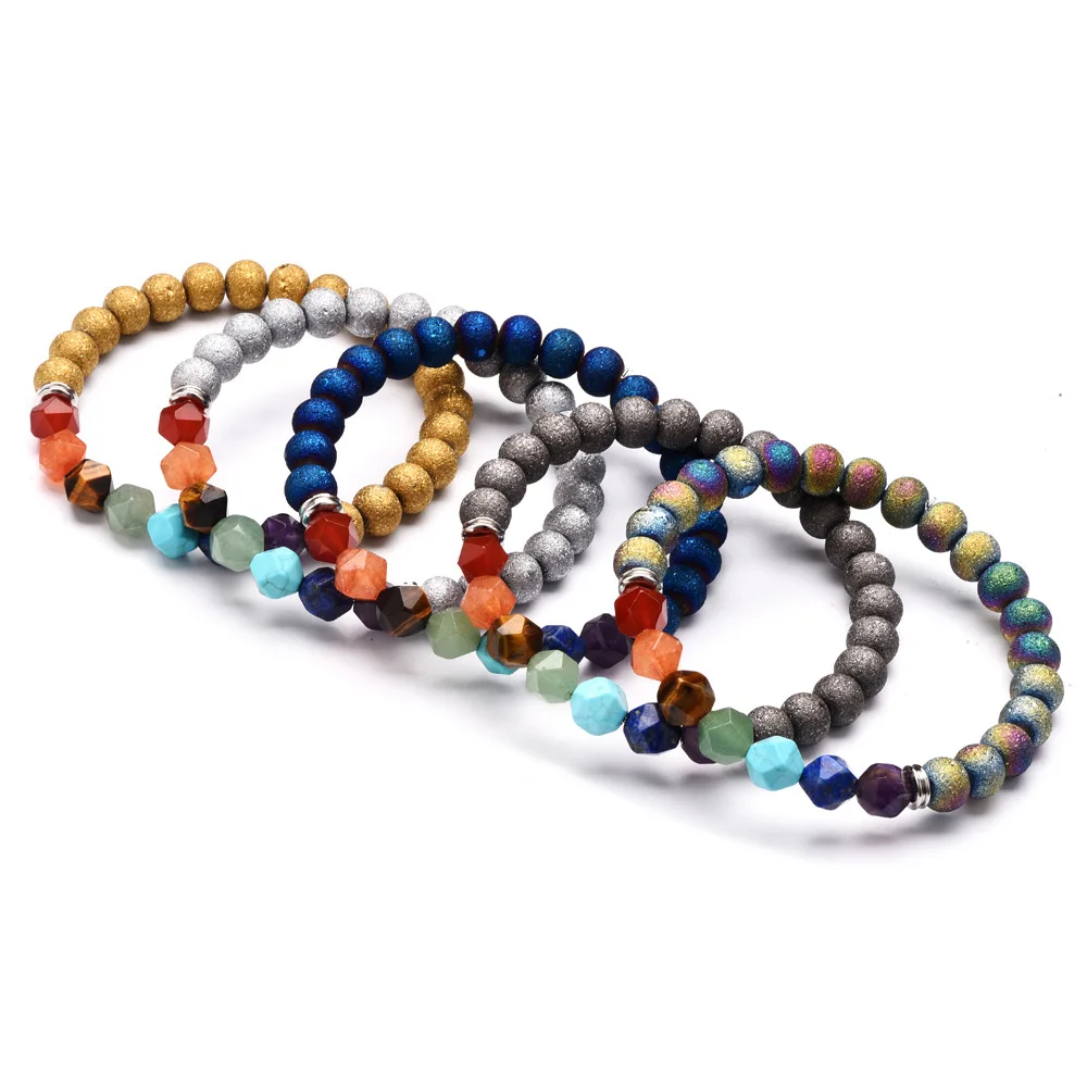 Adjustable Gold Plated Filled Multi Colored Rough Raw Stones Women Bracelets