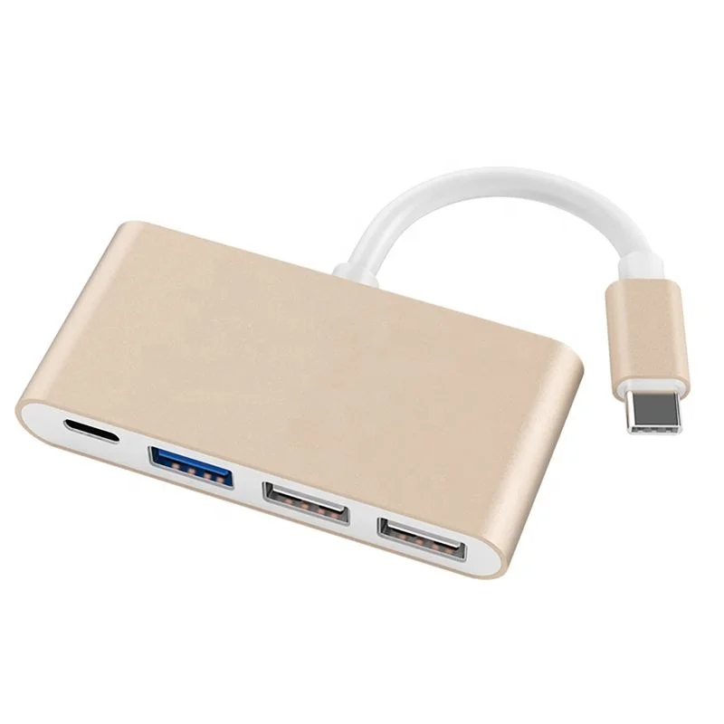 

4 port usb hub Type C Adapter with USB3.0 USB2.0 Type C Female Power Delivery Port