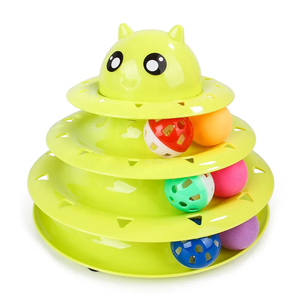 

Wholesale Cat Toy Roller 3 Level Colorful Ball Interactive Cat Kitten Tower of Tracks