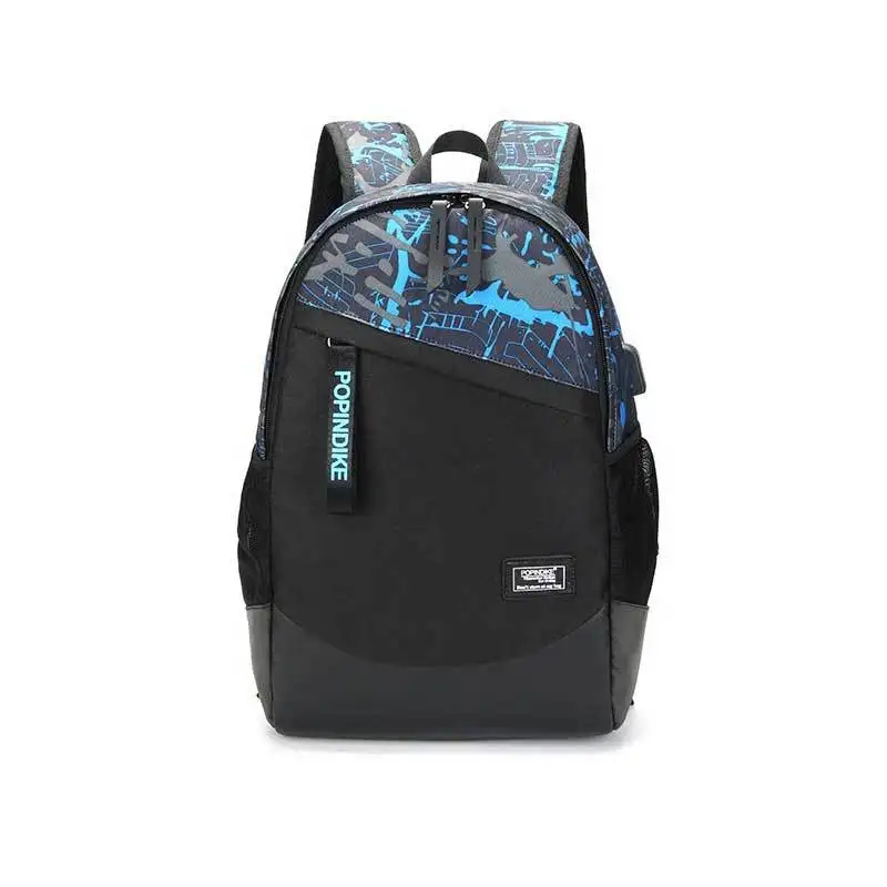 

China Factory Trendy NYC Style Antitheft Sport Daypack PU Leather Rucksack Back Bag With USB Charging Port, Customizable