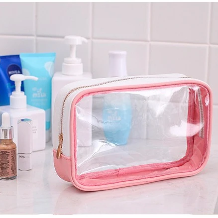 

Fashion stock Transparent PVC Cosmetic Makeup Bag, Four color