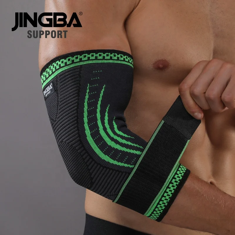 JINGBA Wholesale  Elastic Arm Sleeve Tennis 3D Knitting Outdoor Sports  Elbow Brace Football Elbow Pads Gym Elbow Sleeves
