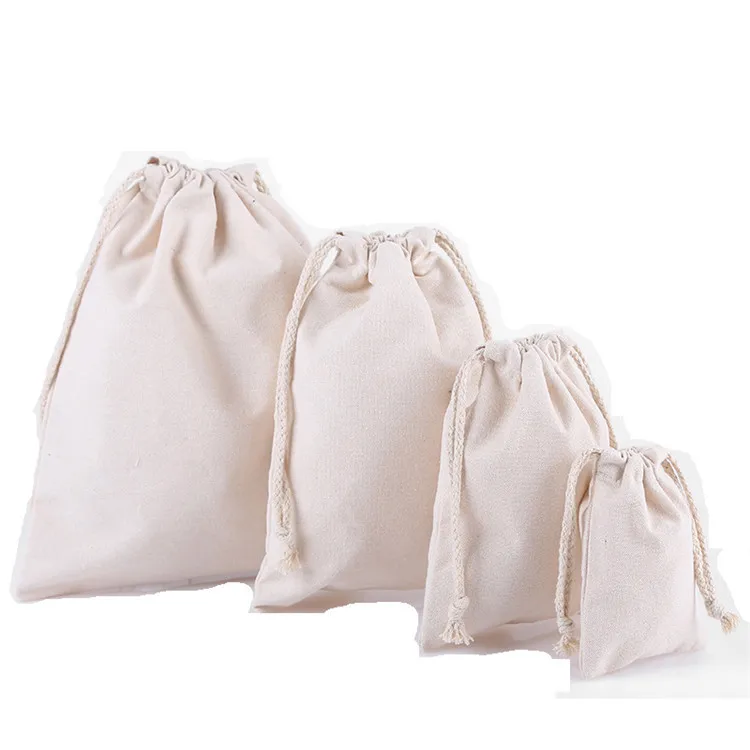 

Custom Logo Personalized Eco Friendly Blank Pouch Canvas Bag Cotton Drawstring Bags For Shopping Grocery, Custom made