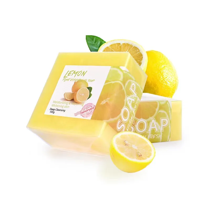 

Organic Vegan Lemon Lightening Soap Bar For Face Hands Body Deeply Cleaning Whitening Soap Bar