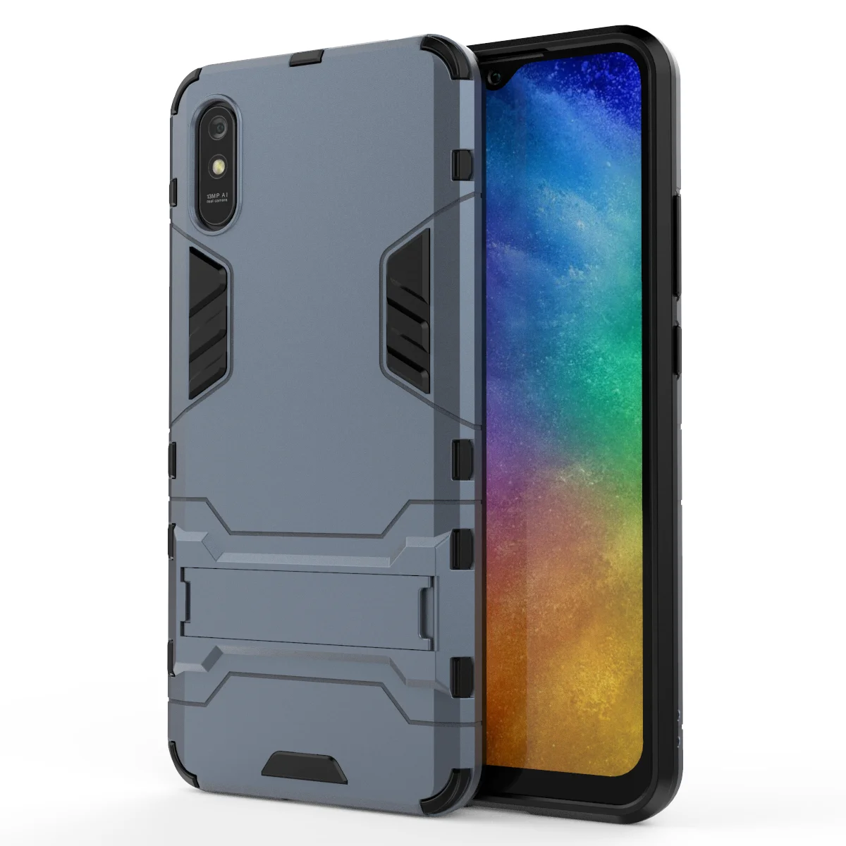 

OEM Logo Customized Blank Kickstand Phone Case For Redmi 9A Shockproof Back Cover