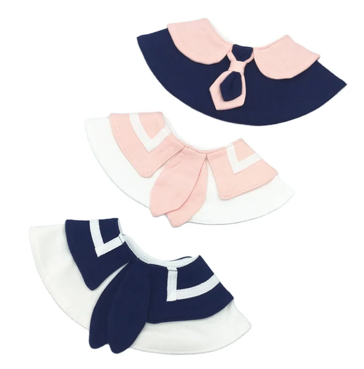 

360 Cotton Soft Japanese Style New Pink Bow Sweet Toddler Baby Kids Cute Drool Bibs