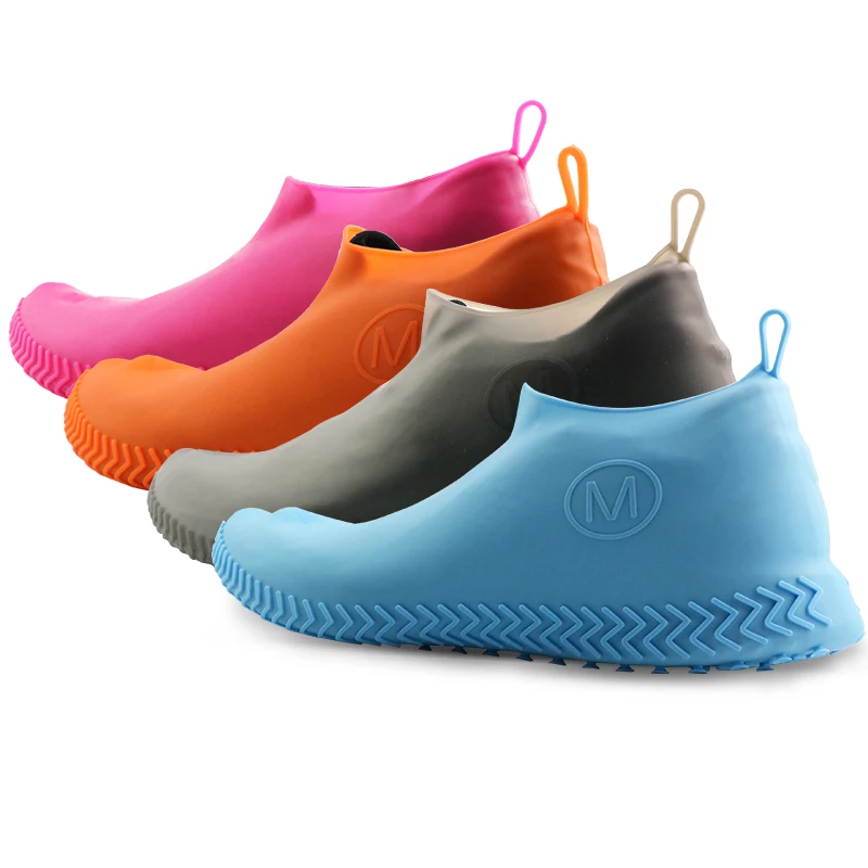 

Reusable Rain Shoes Cover,Silicone Waterproof Shoe Protector,Non Slip Chunky Biodegradable Shoe Cover, Black,grey,lime,clear,french blue,magenta,orange,blue elixir