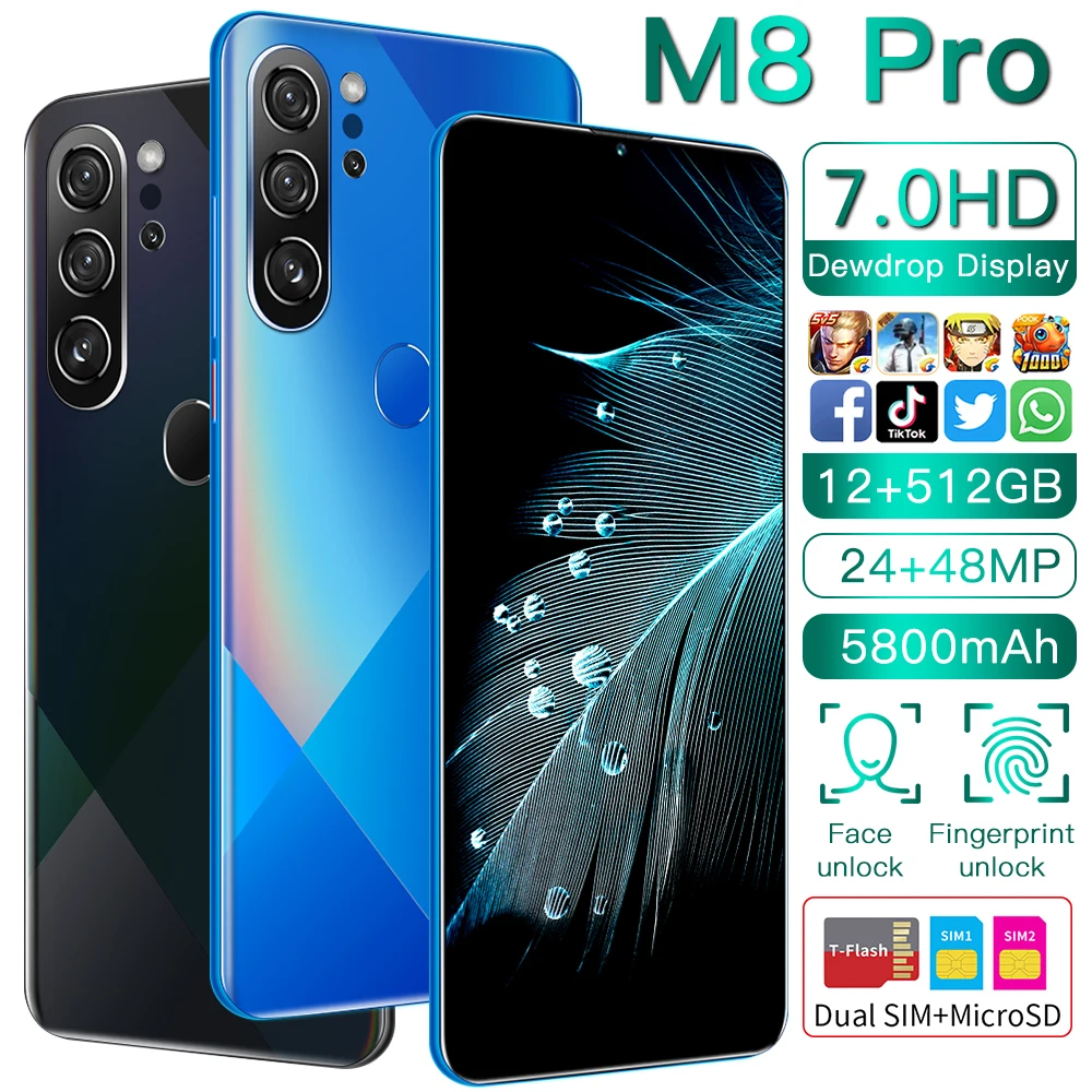 

Wholesale M8 Pro Real 4g 12+512gb Second Hand Phone Used Smartphone Original Unlocked Mobile Phone