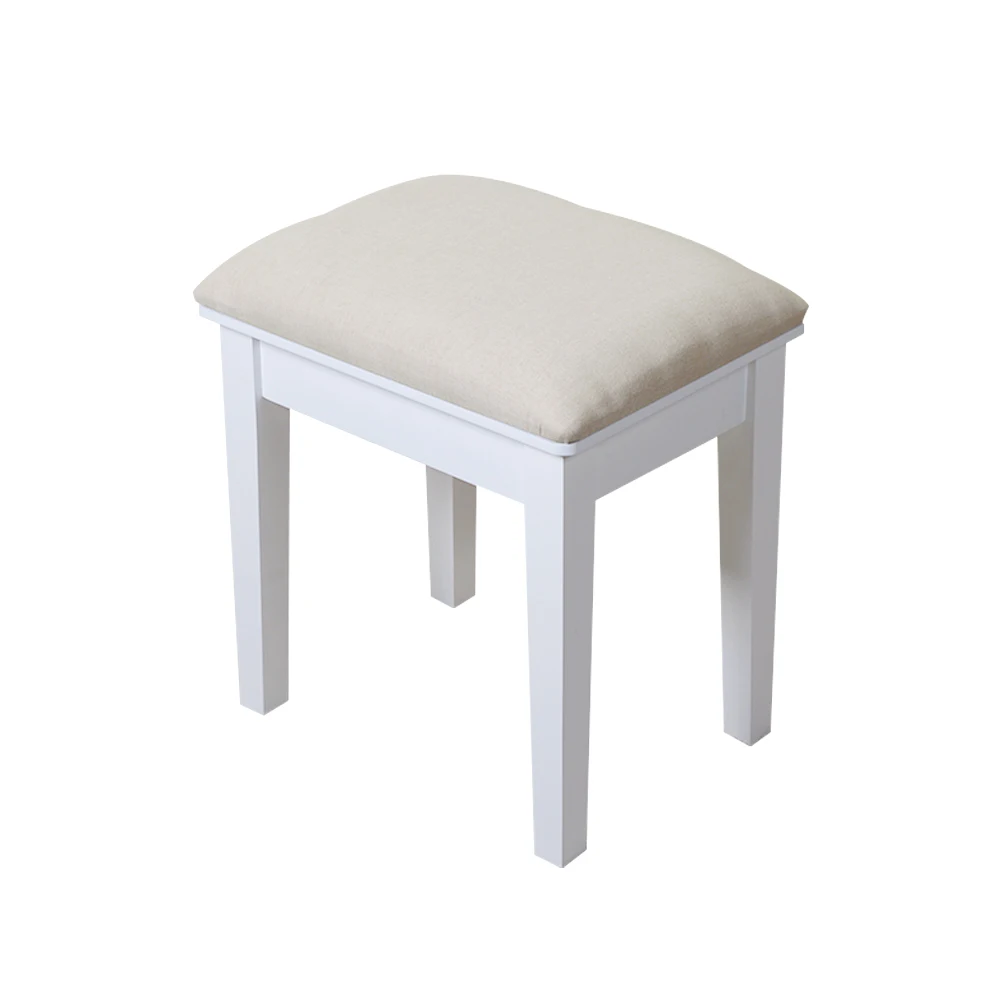 

Home Use KD Knocked Down Wooden Chair Makeup Stool, White,black,brown
