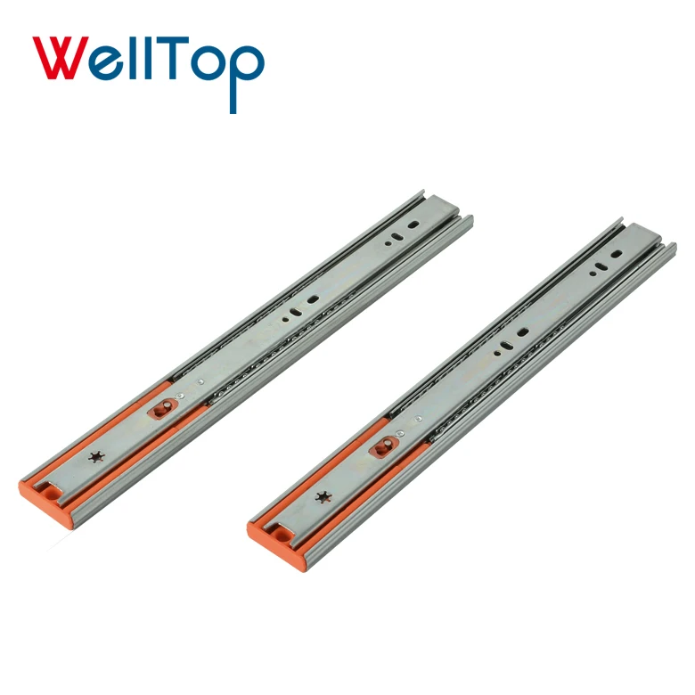 

Soft Closing Drawer Cabinet Slide 45mm 3 Folding 1.2*1.2*1.4mm Thickness 15.030