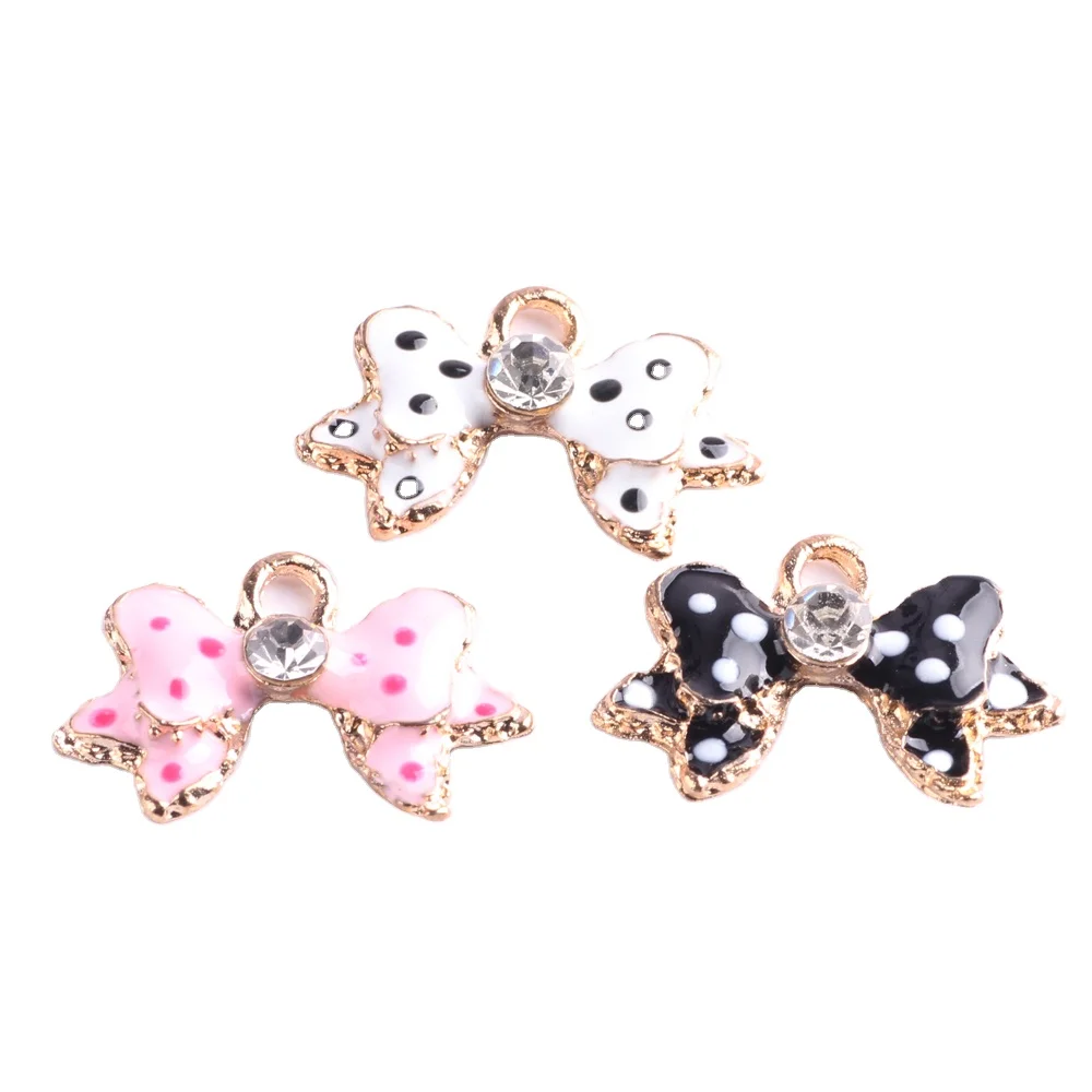 

wholesale cute design black bracelet bowknot custom bow pendants shoe charms for girls necklace, As pic