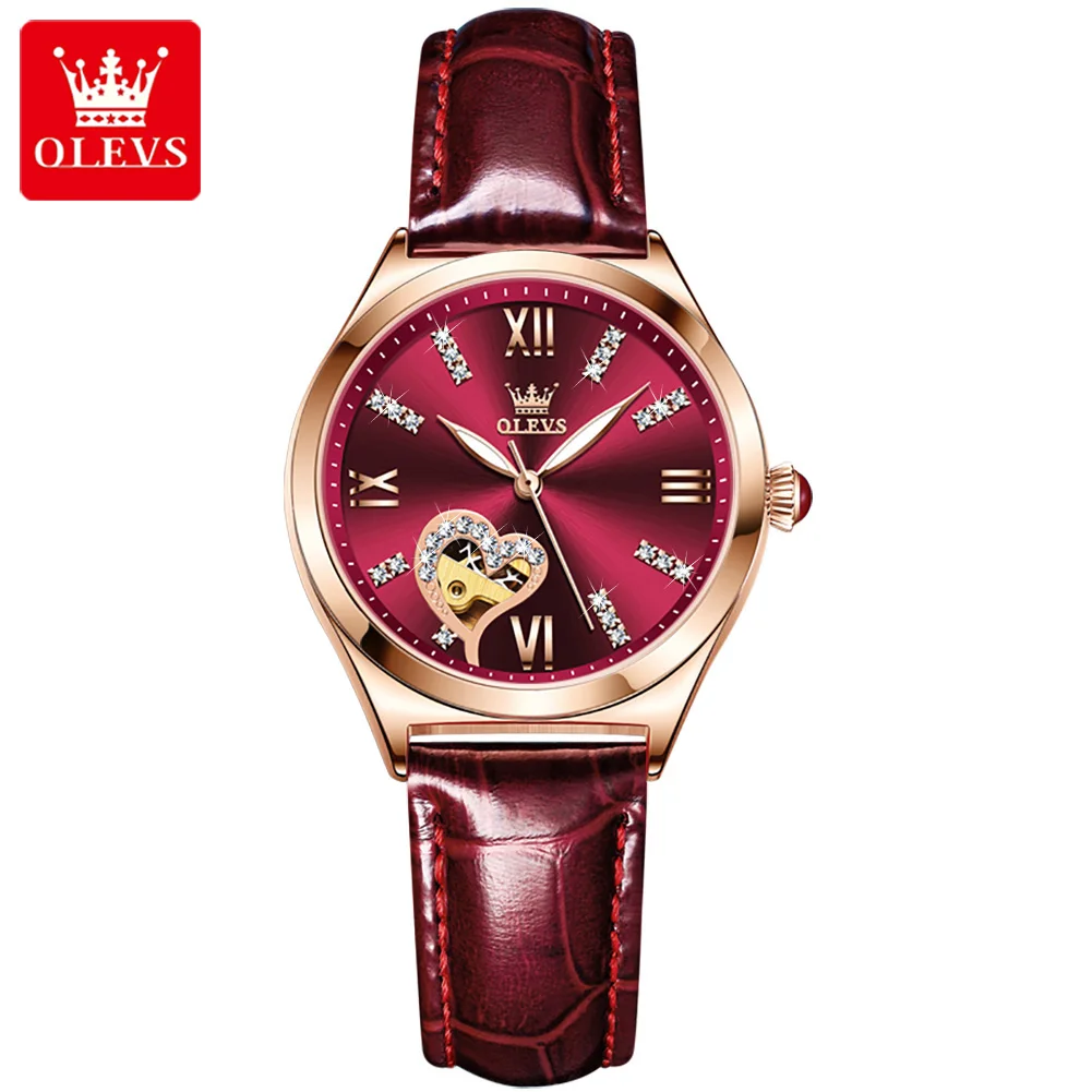

OLEVS 6636 oem Skeleton Sport Fashion Casual Watches woman Wrist Fashion Brand automatic mechanical Watch