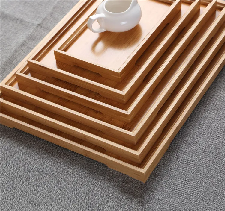 

Old Carpenter Degradable Eco-Friendly bamboo hotel Rectangular Tea Coffee Fruit serving tray