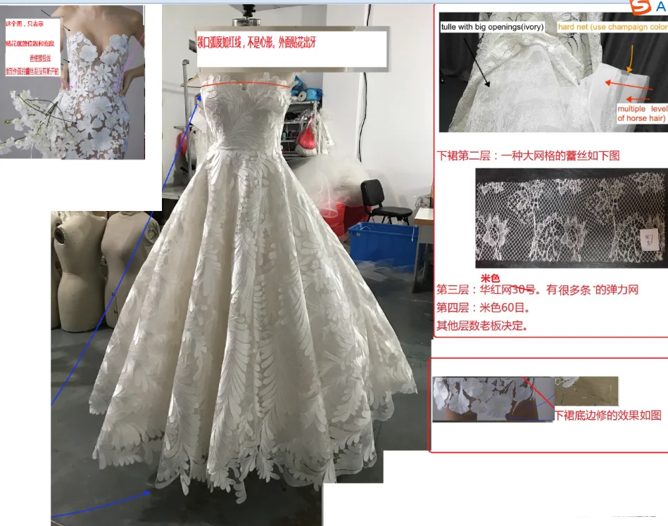 

L20 lace flowers ball gown