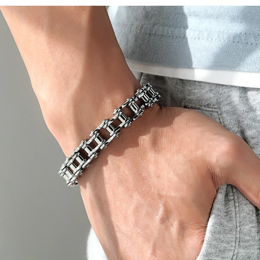 

Punk men jewelry motorcycle chain bicycle chain stainless steel bike chain bracelet