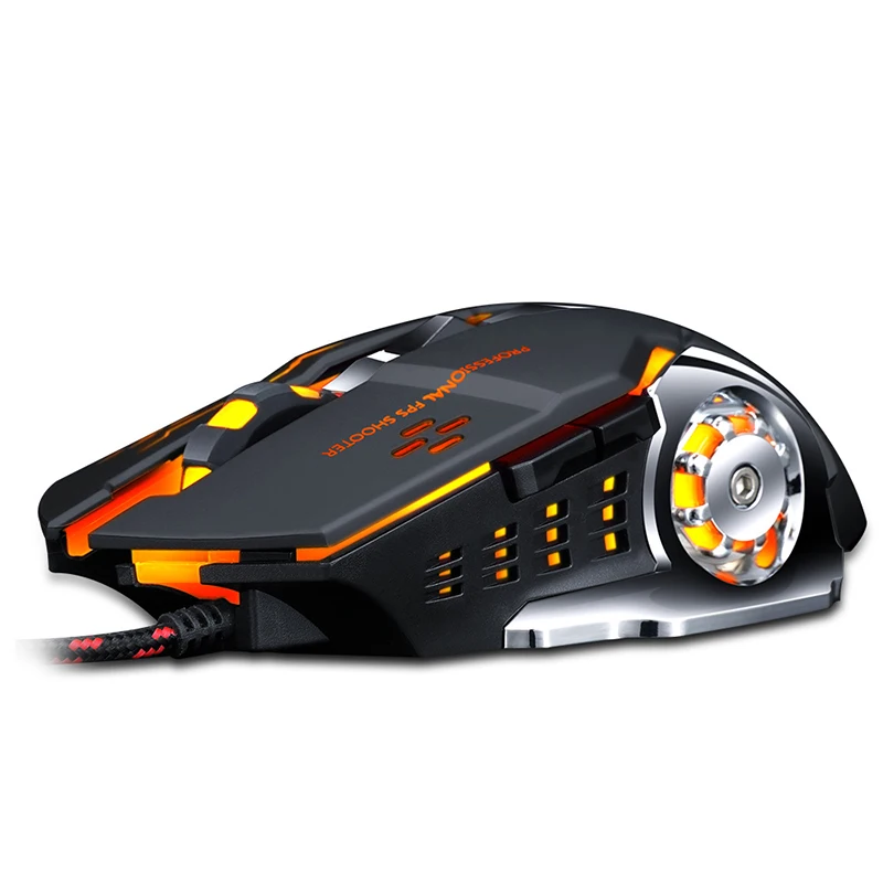 

Custom Logo Ergonomic Chromatic Wired Gaming Mouse Computer Optical Mouse For PC Game computer, Black grey white