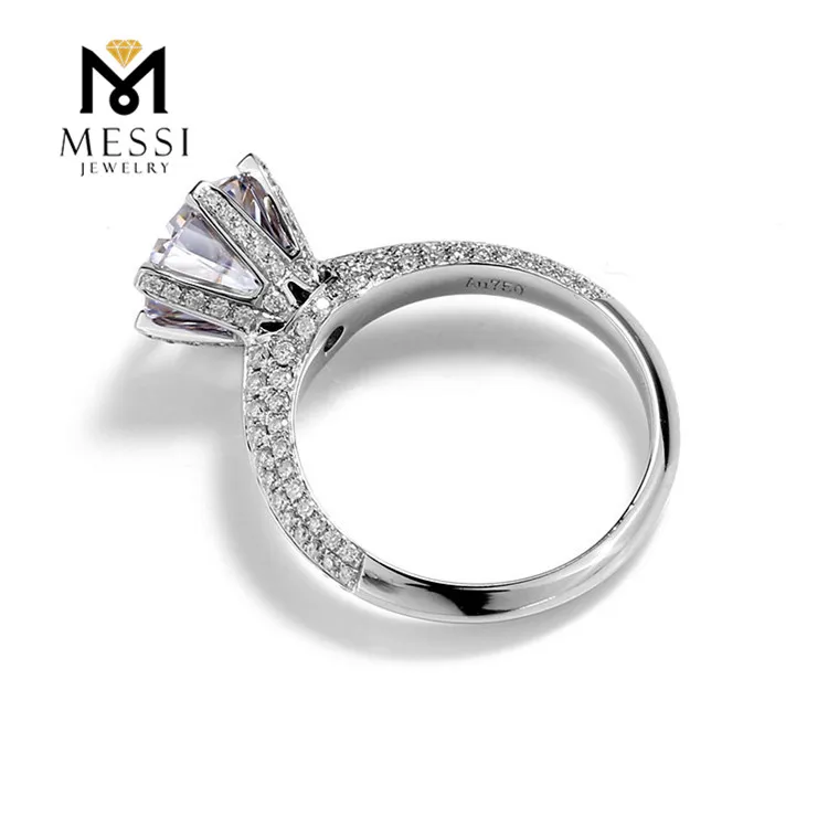 
Messi Jewelry 2 Carat VVS DEF diamond moissanite ring 14k 18k white gold engagement wedding ring cvd diamond ring 