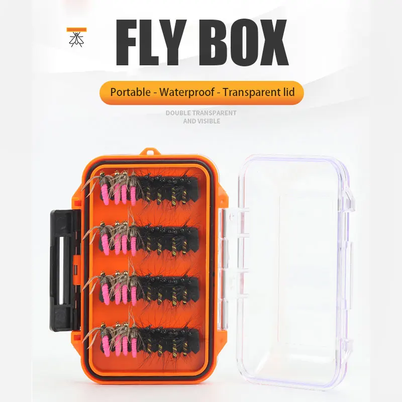 

Custom plastic double-sided waterproof foam flying lure fishing tackle box, Blue