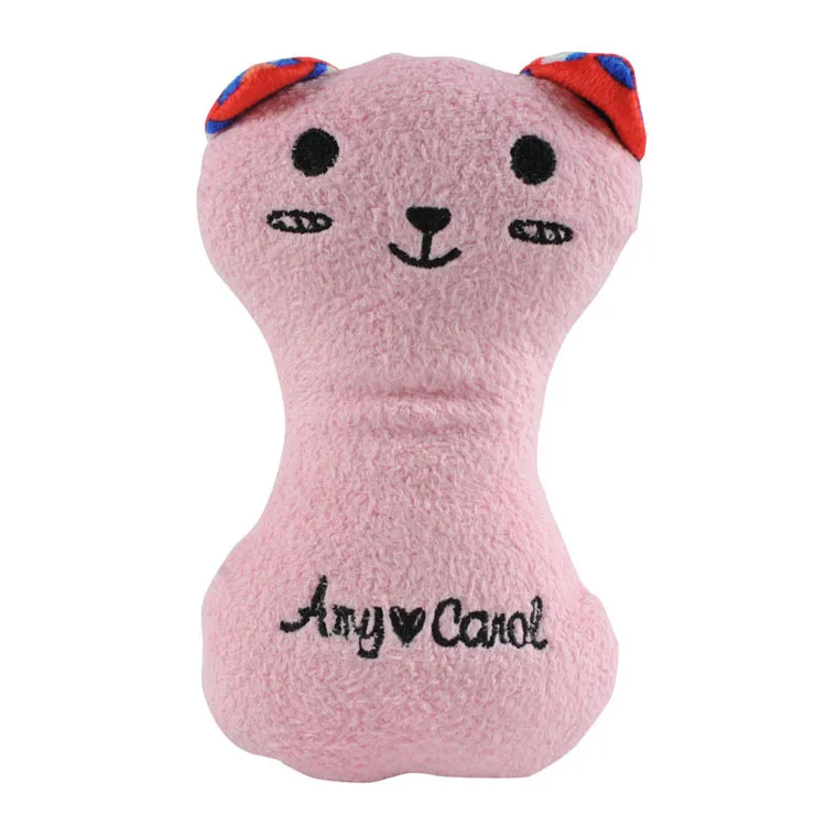 

Popular Cat Products Cute Soft Pink Catnip Toys Bite-resistant Animal Shaped Plush Cat Toy Pet for Cats Kitten Play, Grey, brown, pink, orange, green