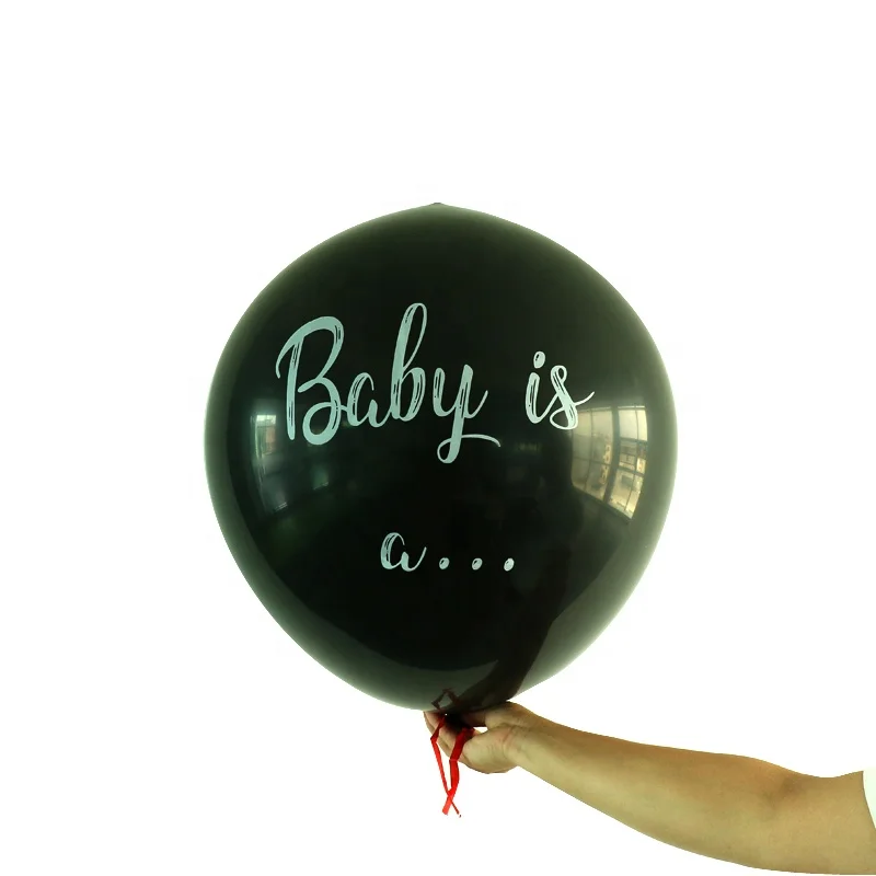 

2021 36 inch Black Giant Round Helium Latex Balloon with Customized Printing for Gender Reveal Party Supplies,Baby shower Kit, Multicolor