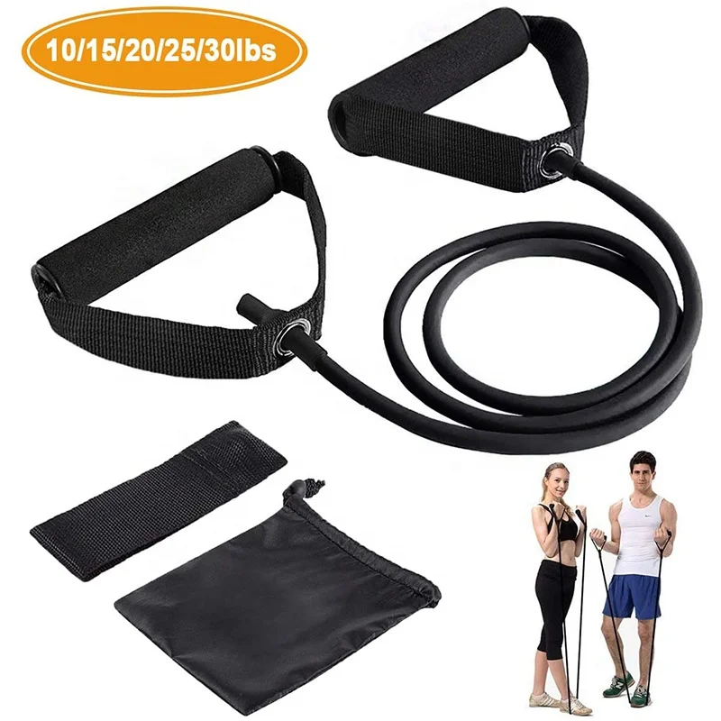 

OEM Portable Slimming Strength Training Stretch Elastic Pull Rope Single Resistance Band Tube for Fitness Exercises Yoga Pilates, Yellow green red blue black