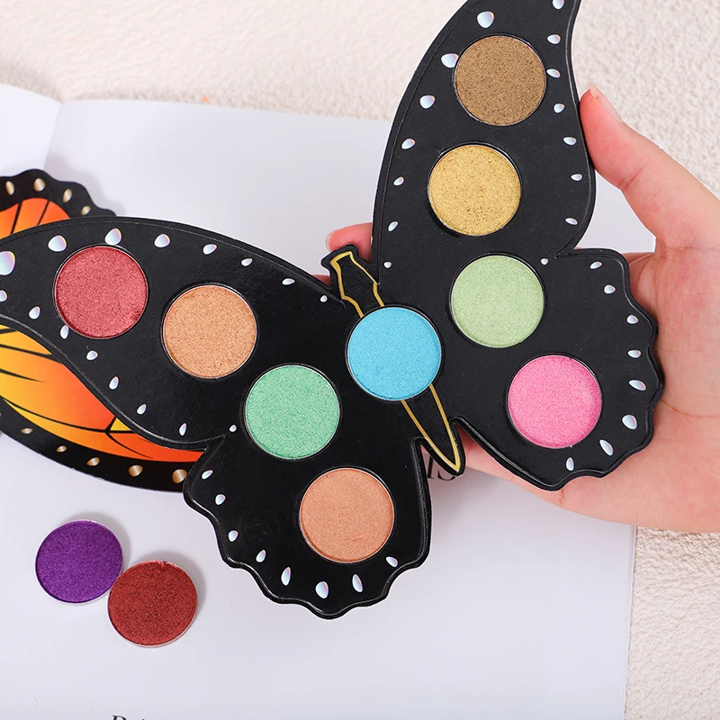 

Wholesale Butterfly Eye shadow Palette 9 Colors Makeup Matte Glitter Palette Butterfly Shape Eyeshadow Private Label