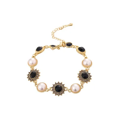 

New Korea creative bracelet diamond pearl geometric round bracelet wholesale for ladies