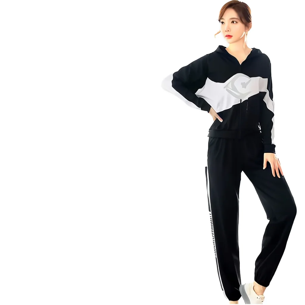 连帽侧边Stripes拼色Yoga Set