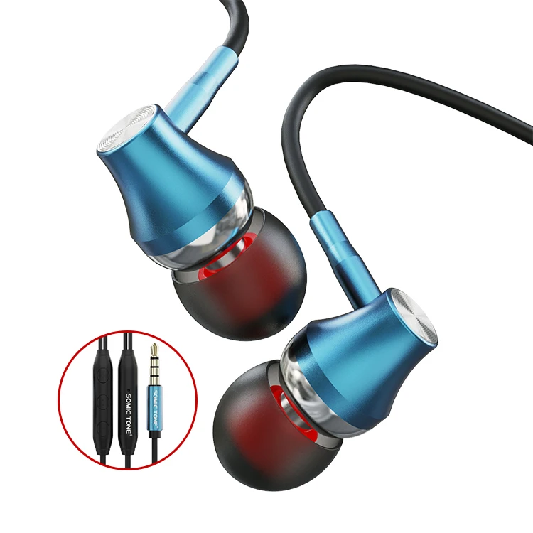 

SomicTone Y8 Wired Metal Earphones Black Sports Earbuds Sweatproof Running Earphones for Workout Exercise Gym, Colors customized