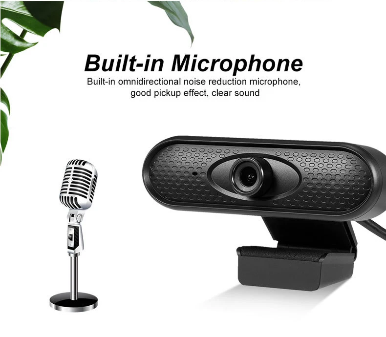 Drive Free HD 1920X 1080P Webcam Live Streaming USB Camera Built In Microphone For Video Calling Conference