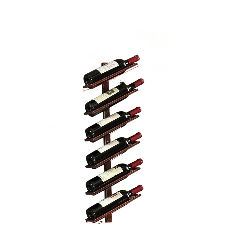 

Metal slant wine rack wall mounted wine bottle rack holder display shelf kitchen bar exhibition red wine rack wall, Black, bronze, gold