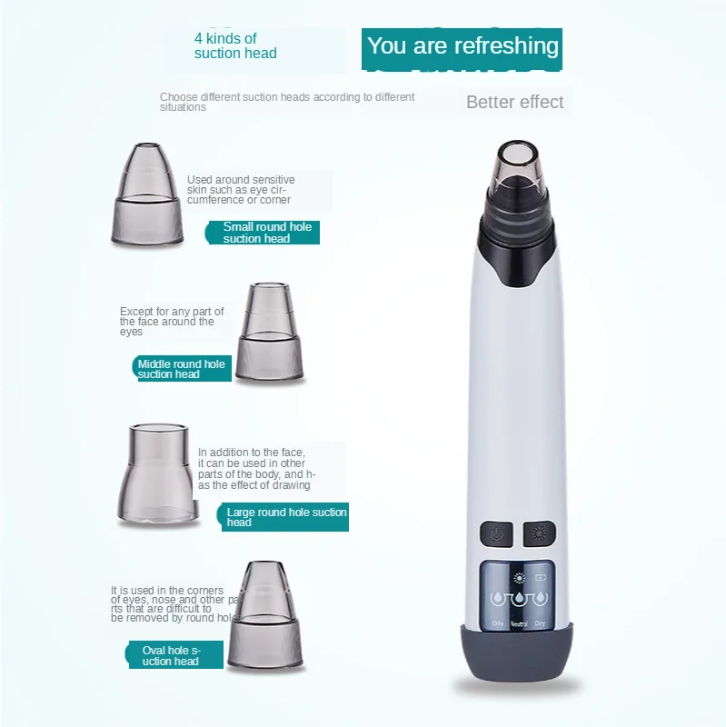 

Custom Portable Acne Pimple Blackhead Remover Face Care Device Aspirateur Point Noir Suction Instrument Black Head Remover Kit