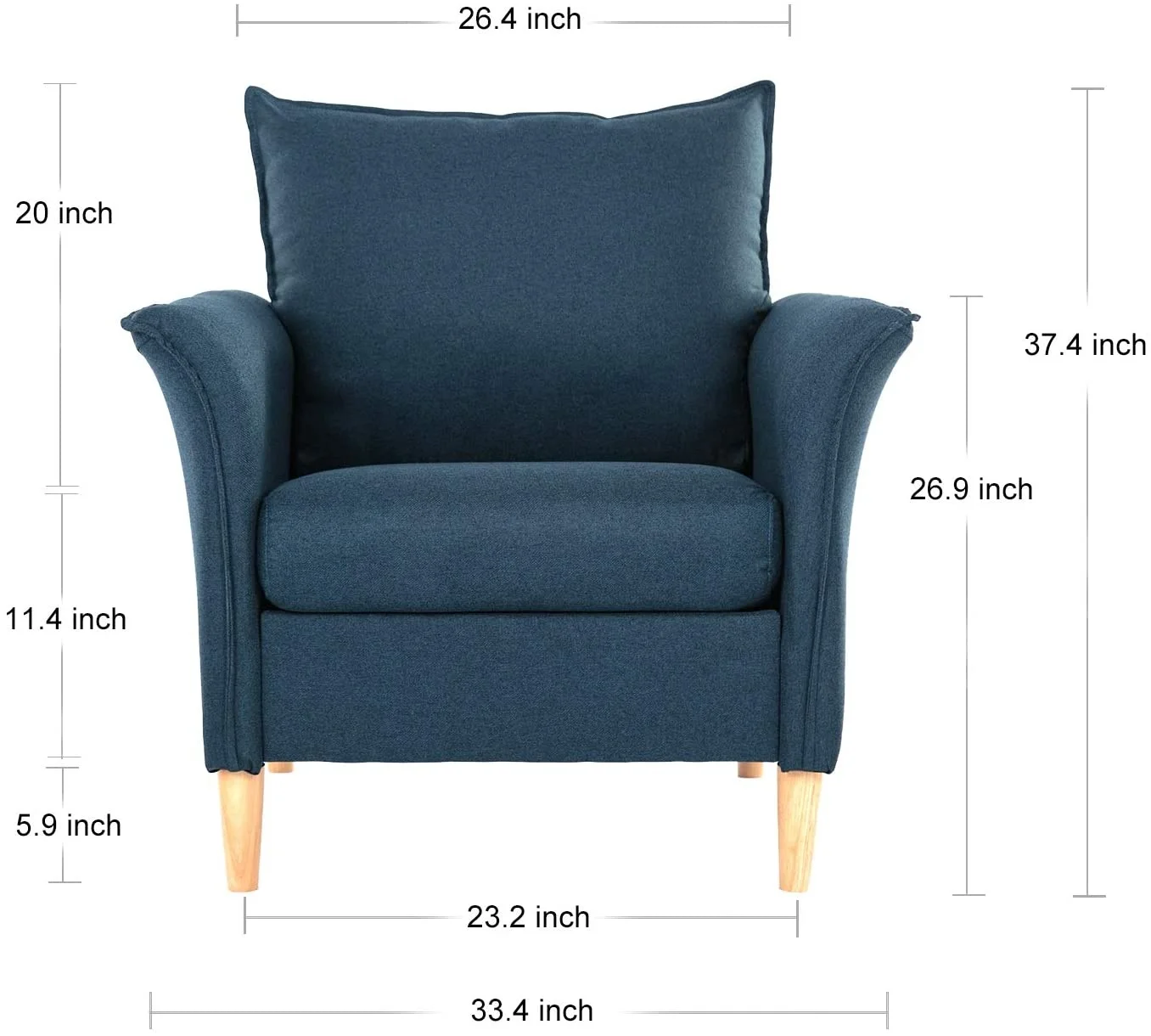 

Hot Selling USA Drop Shipping Modern Recliner Blue Arm Chair Sofa Living Room Recliner Single Sofa