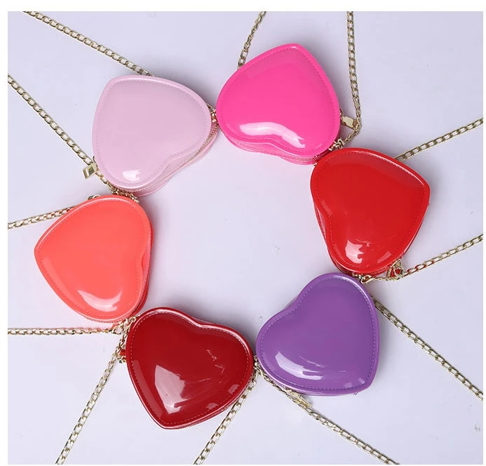 

Wholesale Girls Mini Candy Handbags Little Baby Cute PU Heart Bags Fashion Cross Shoulder Bag Purse