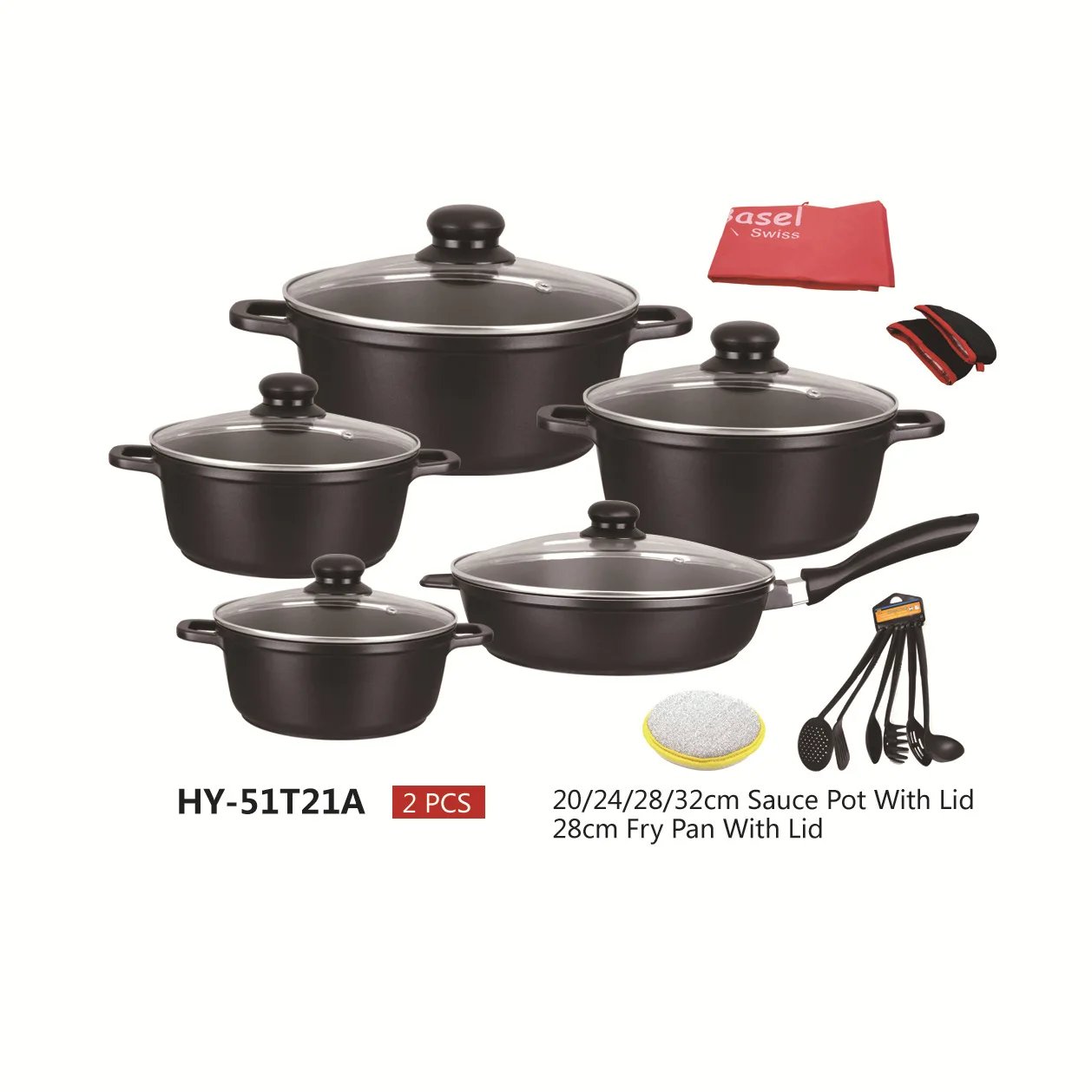 

fessle quality luxury stone premium eco-friendly kitchen nonstick cookware sets, Customized color